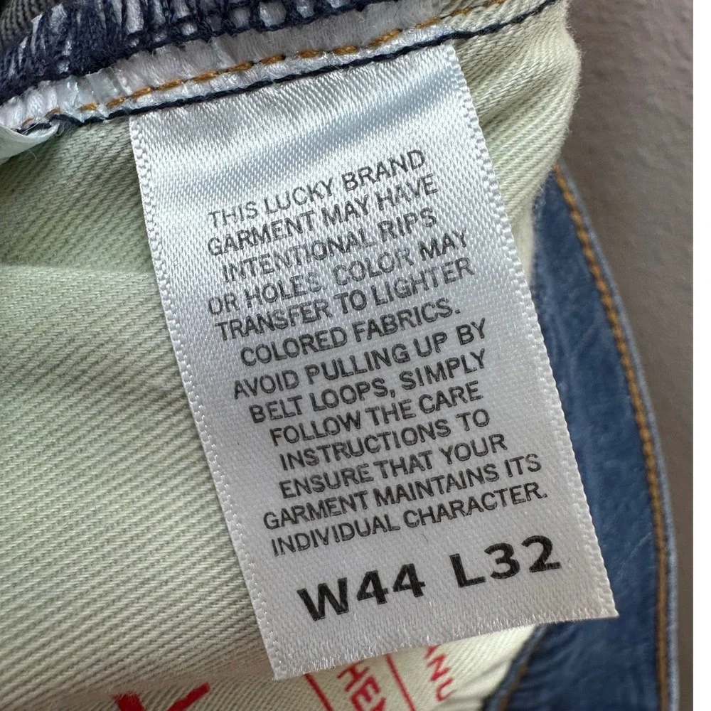 Lucky Brand 181 Relaxed Straight Blue Denim Jeans Mens 44x32 Medium Wash - Picture 9 of 10